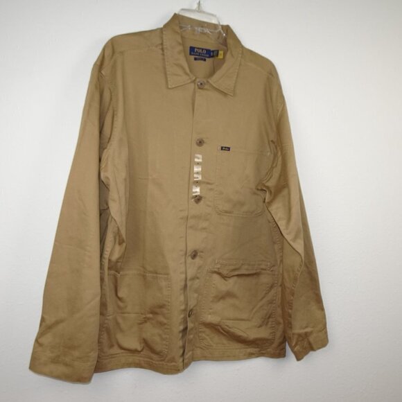 Polo Ralph Lauren Chore Jacket Men's Size XL Brown Shacket Overshirt Twill - Picture 4 of 10